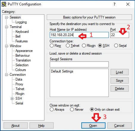 UniFi PuTTY Configuration