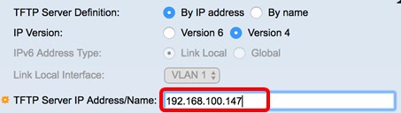 TFTP Server IP Address or Name