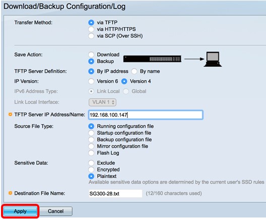 Cisco Download/Backup Configuration/Log