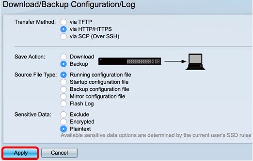 Download/Backup Configuration/Log Cisco