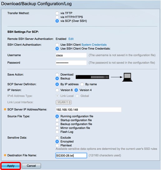 Download/Backup Configuration/Log Cisco