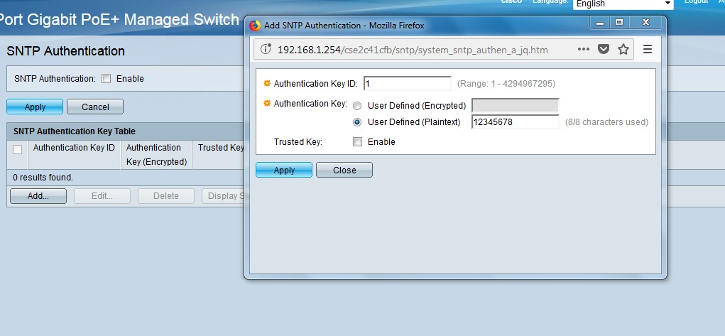 Add SNTP Authentication