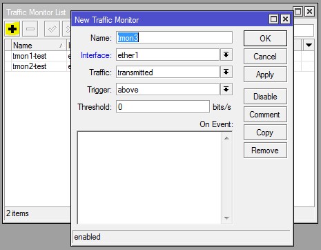 ایجاد Traffic Monitor جدید در روتربرد میکروتیک